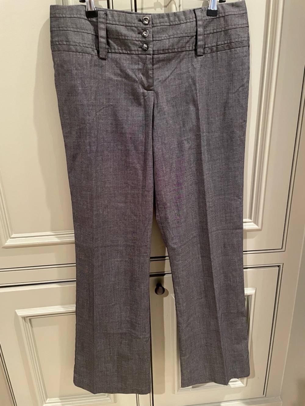 Bwear Gray Women's Dress Trousers With Wide Waistband
